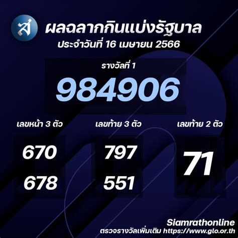 ตรวจรางวัล 16 เมษายน 2566